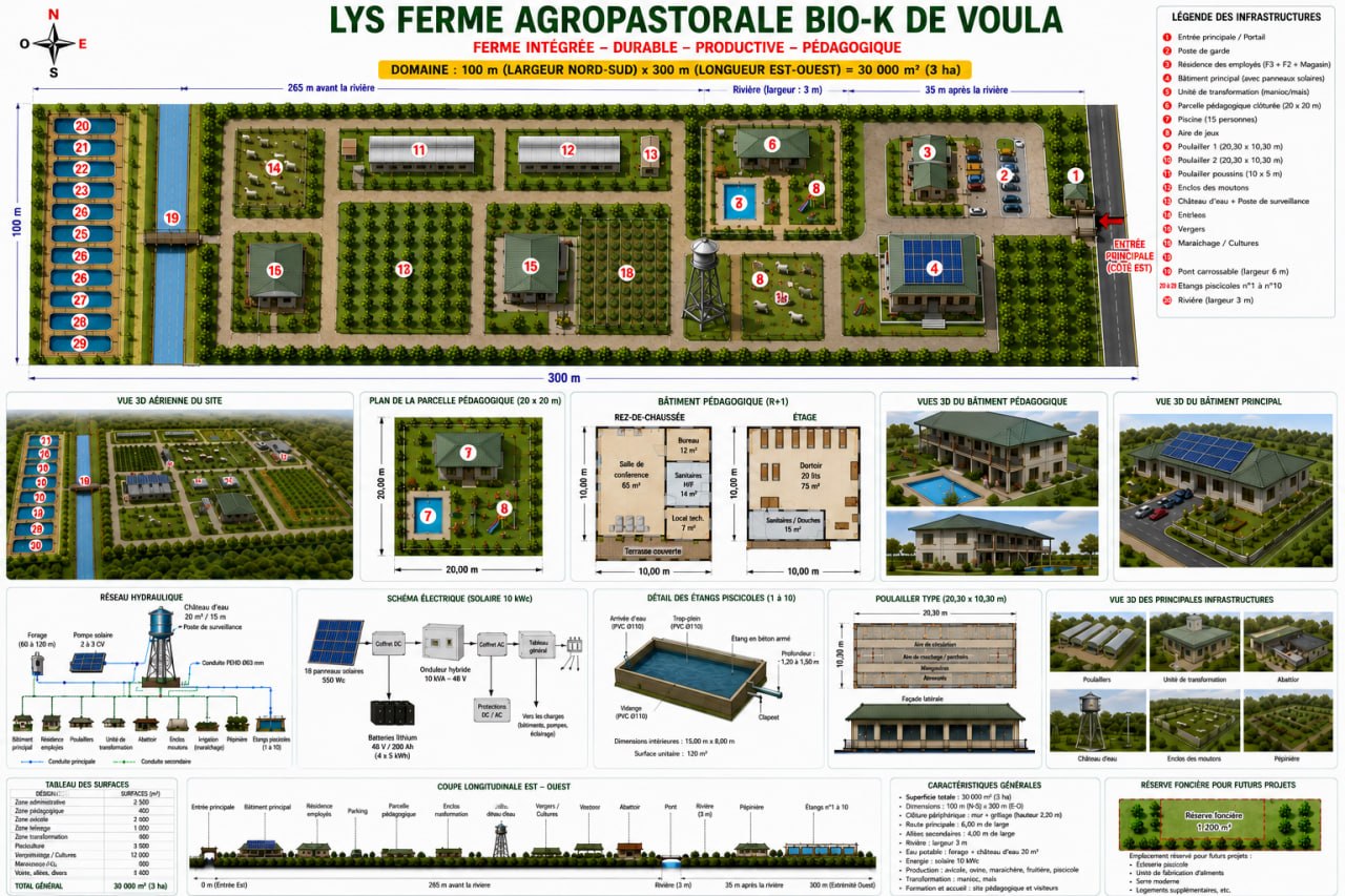Plan directeur réel de Lys Ferme agropastorale Bio-K de Voula